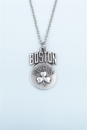 2'li Boston Celtics Basket Topu - File - Pota Erkek Kadın Kolye Seti 925 Ayar Gümüş Kaplama