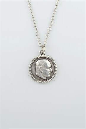 3'lü Atatürk İmza Madalyon Ay Yıldız Erkek Kadın Kolye Seti Gümüş Kaplama - 60 cm Zincir