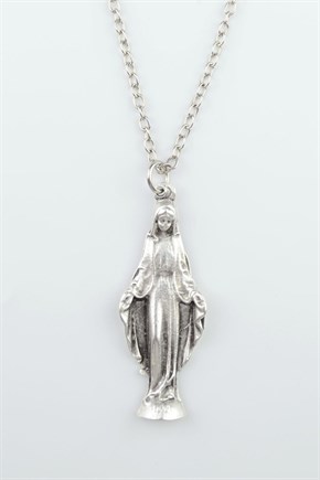 3'lü Kuru Kafa Haç Meryem Ana Erkek Kadın Kolye Seti Gümüş Kaplama - 60 cm Zincir